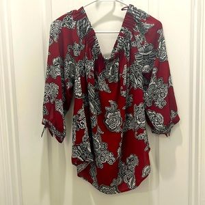 Express Off the Shoulder Paisley Blouse